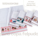 Kit 5 Panos de Prato, Copa e Cozinha Felpudo: Barrados Sortidos