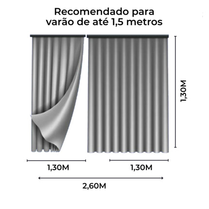 Cortina Blackout 2,60x1,30m para Trilho Suíço