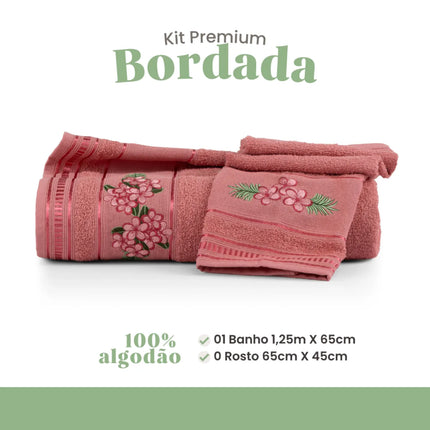 Jogo de Toalhas Banho e Rosto 2 Peças Premium 290g