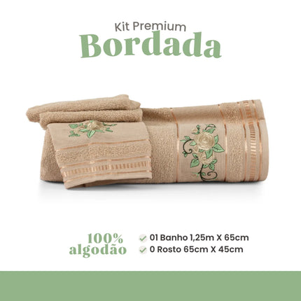 Jogo de Toalhas Banho e Rosto 2 Peças Premium 290g