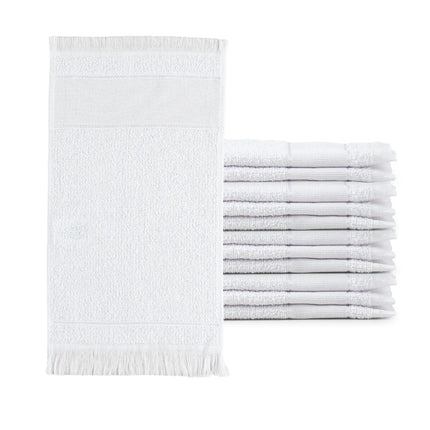 Kit 12 Toalhas de Lavabo Social Franjinha 23x39cm