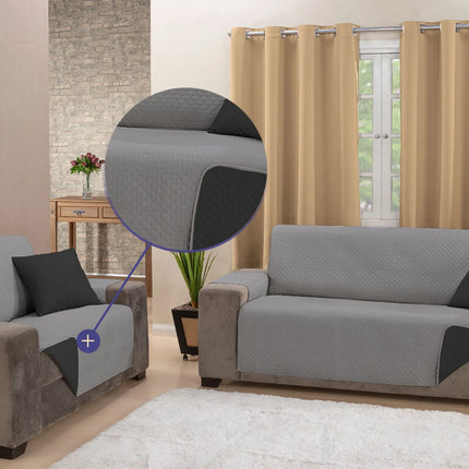 Kit 2 Capas de Sofá Padrão 2 e 3 Lugares Impermeável Dupla Face
