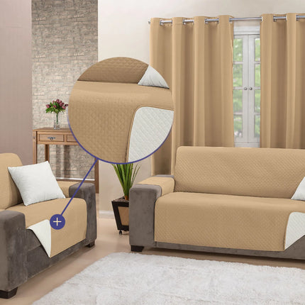 Kit 2 Capas de Sofá Padrão 2 e 3 Lugares Impermeável Dupla Face