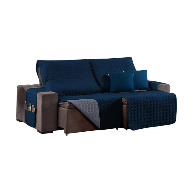Kit Capa Sofá Retrátil Shield 3 Pçs Dupla Face Assento 1,80m