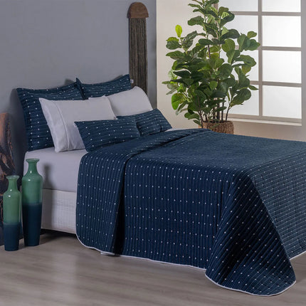 Kit Cobre Leito Casal Urbany 7 Pçs Hipercal 400 Fios Bordado