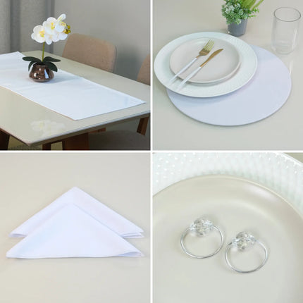 Kit Mesa Posta 2 Lugares Completo 7 Peças Cristalino Prata