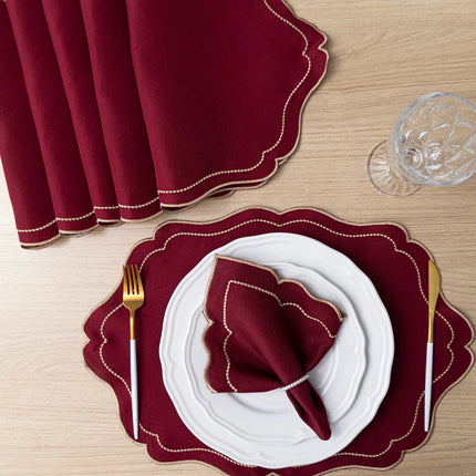 Kit Mesa Posta Realeza 12 Pçs 6 Lugares Bordado