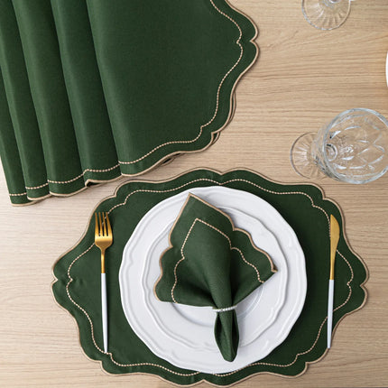 Kit Mesa Posta Realeza 12 Pçs 6 Lugares Bordado