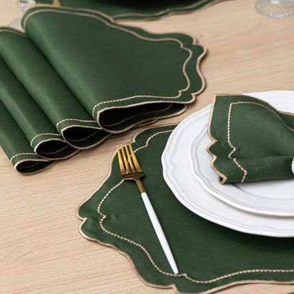 Kit Mesa Posta Realeza 12 Pçs 6 Lugares Bordado