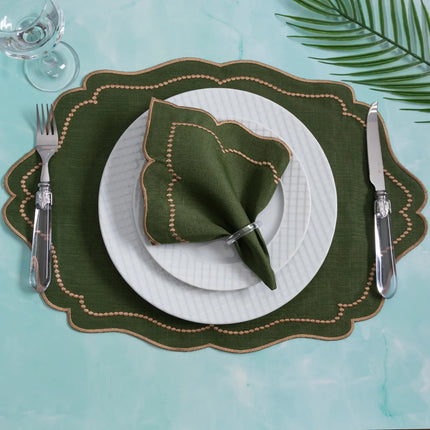 Kit Mesa Posta Realeza 12 Pçs 6 Lugares Bordado