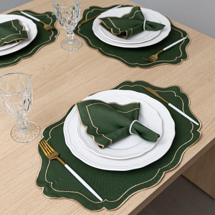 Kit Mesa Posta Realeza 12 Pçs 6 Lugares Bordado