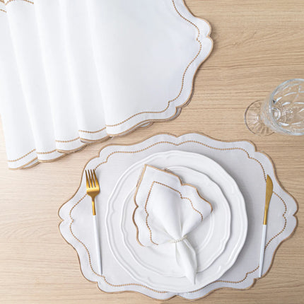 Kit Mesa Posta Realeza 12 Pçs 6 Lugares Bordado