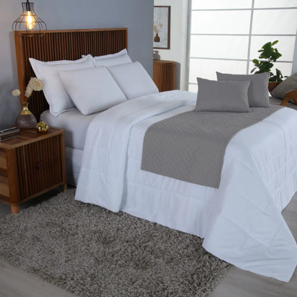 Kit Peseira de Cama Casal Queen Comfort 5 Pçs com Almofada