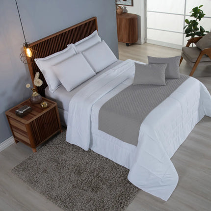 Kit Peseira de Cama Casal Queen Comfort 5 Pçs com Almofada