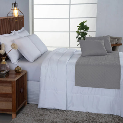 Kit Peseira de Cama Casal Queen Comfort 5 Pçs com Almofada