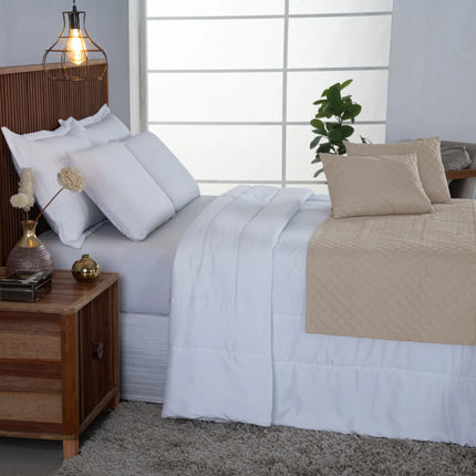 Kit Peseira de Cama Casal Queen Comfort 5 Pçs com Almofada