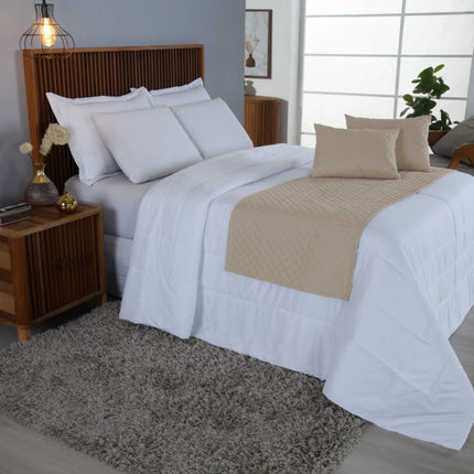 Kit Peseira de Cama Casal Queen Comfort 5 Pçs com Almofada