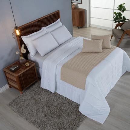 Kit Peseira de Cama Casal Queen Comfort 5 Pçs com Almofada