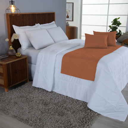 Kit Peseira de Cama Casal Queen Comfort 5 Pçs com Almofada