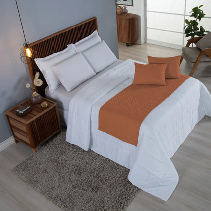 Kit Peseira de Cama Casal Queen Comfort 5 Pçs com Almofada
