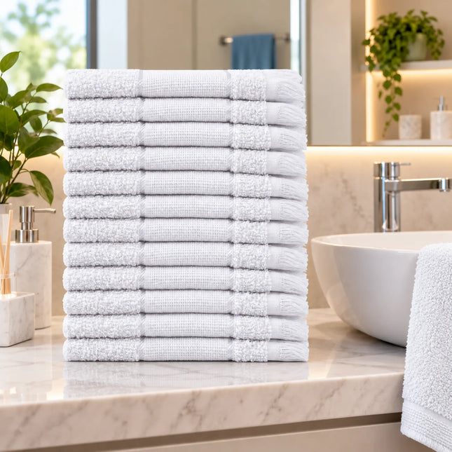 Kit 12 Toalhas de Lavabo Social Franjinha 23x39cm