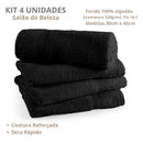 Kit 4 Toalhas para Salão de Beleza, 90x45cm: 100% Algodão