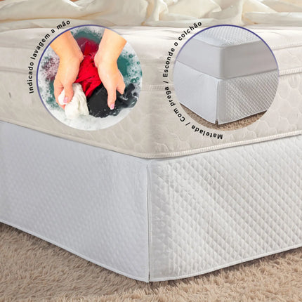 Saia para Cama Box Casal Padrão Matelada com Pregas